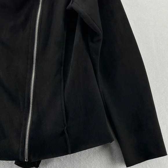 BAGATELLE Blazer Jacket Women's Size M Asymmetric Zip Front Fleece-Lined Black - Picture 5 of 11